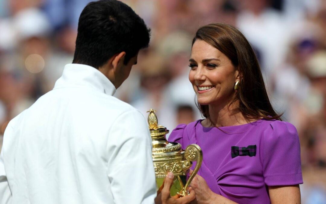 Kate Middleton reaparece en público para asistir al triunfo de Carlos Alcaraz en Wimbledon