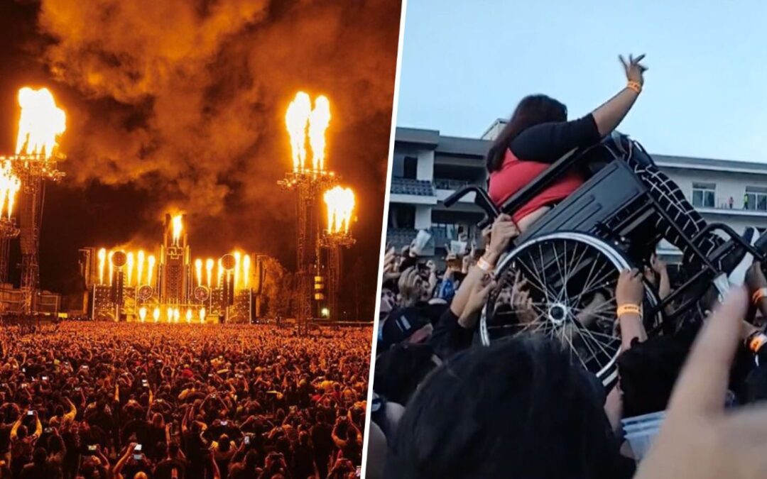 Rammstein en México: Fans cargan a joven en silla de ruedas para que vea show en primera fila