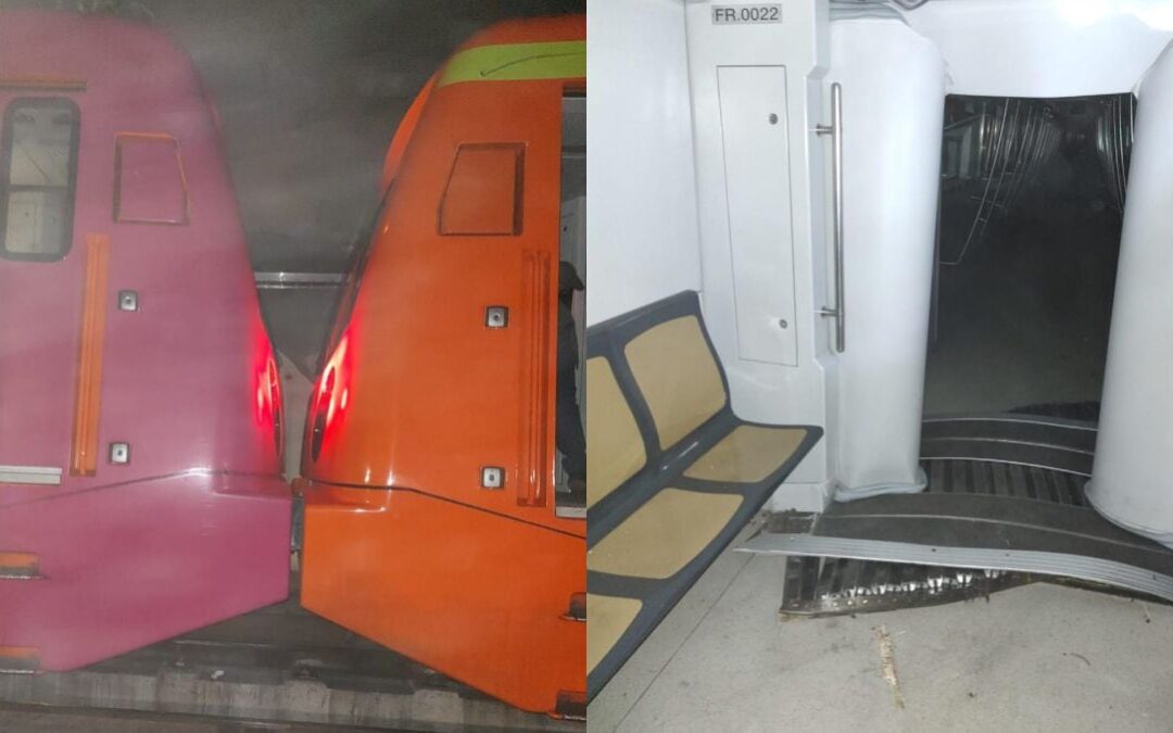 Accidente en Línea 12 del Metro: Chocan dos trenes en vías secundarias de la estación Mixcoac
