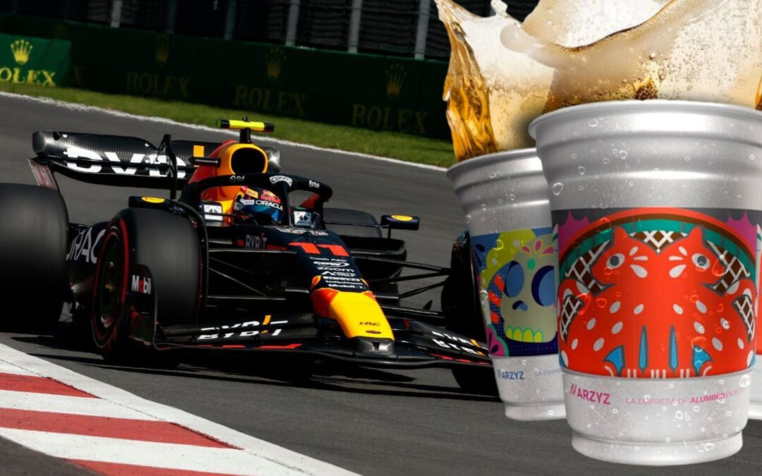 Fans gastan 30 mil pesos por día en ‘chela’ y llevan el vaso reusable como recuerdito del GP de México