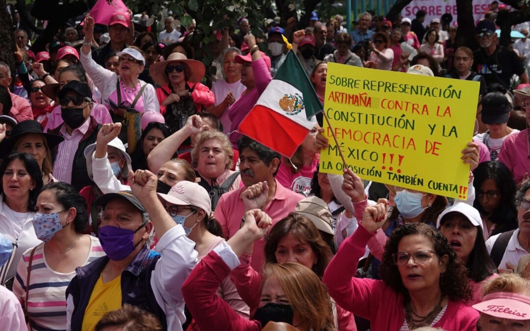 ‘Morena quiere robar 10 millones de votos’: Marea Rosa marcha contra sobrerrepresentación en el INE