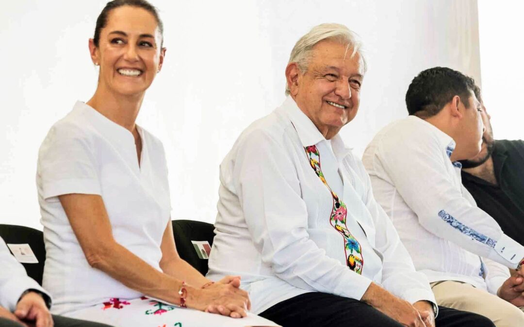 Claudia Sheinbaum se despide de AMLO: ‘Gracias presidente, gracias por tanto”.