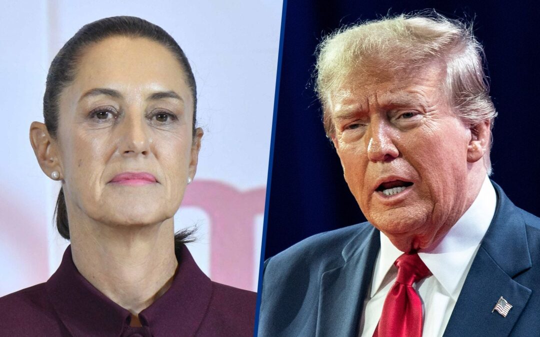 Trump amenaza a Sheinbaum con aranceles de 25% a México si no detiene flujo de migrantes