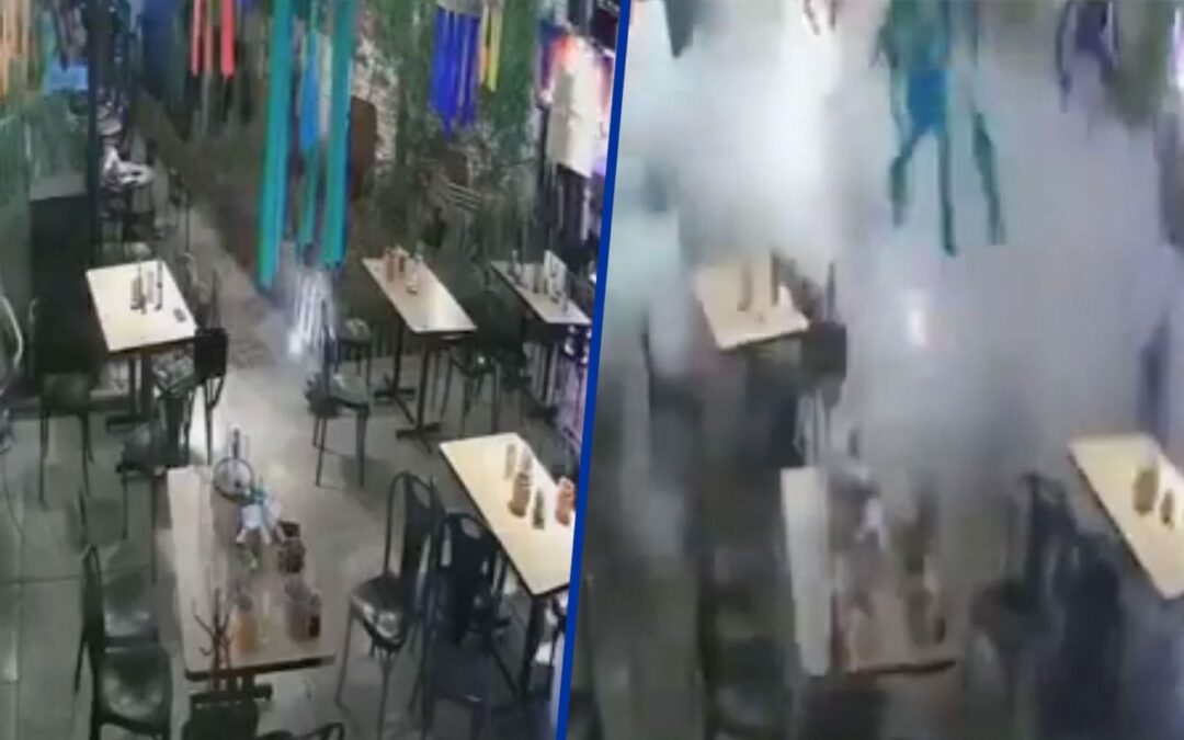 VIDEO: Sujetos lanzan explosivo en restaurante en Celaya, Guanajuato