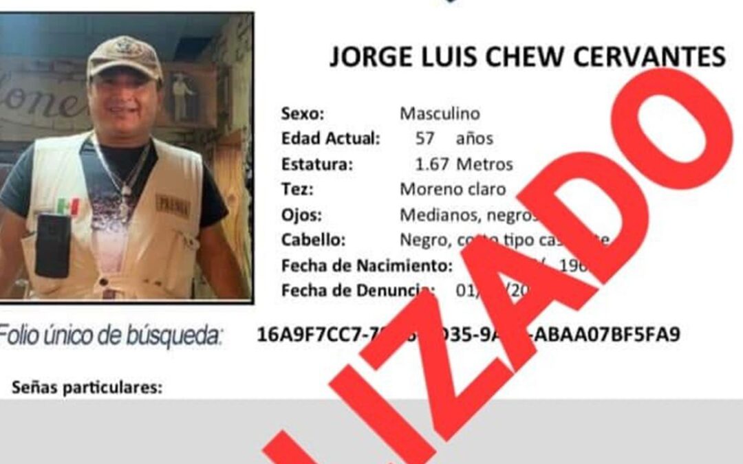 Localizan con vida al periodista Luis Chew Cervantes, en Guerrero