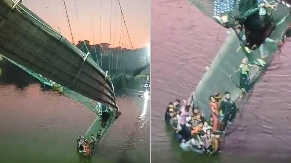Derrumbe de puente colgante en India: Cifra de víctimas sube a 134; autoridades arrestan a 9 personas