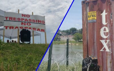 Frontera México-EU: Texas pone contenedores, púas y grabaciones para persuadir a migrantes