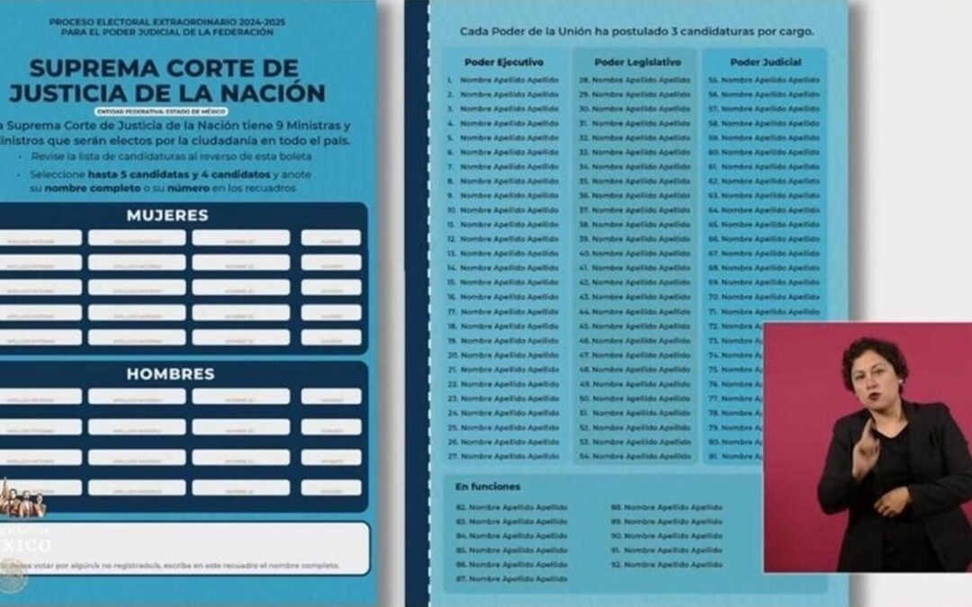 Reforma al Poder Judicial: Esta es la propuesta de boleta para votar por los jueces