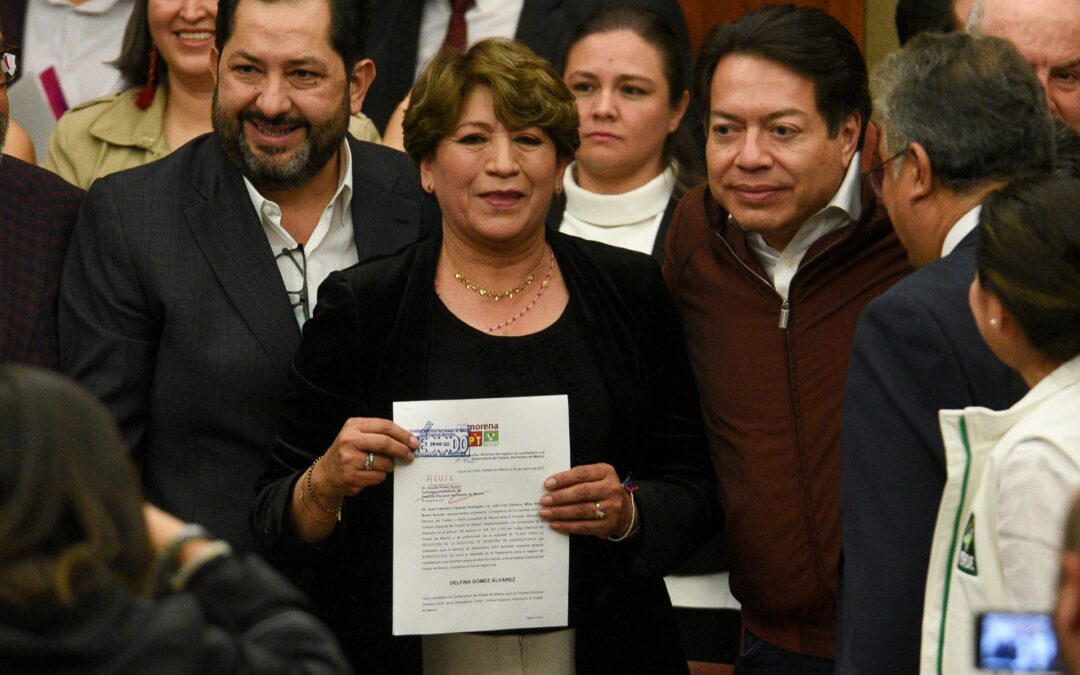 Elección Edomex 2023: Delfina Gómez se registra como candidata ante el IEEM