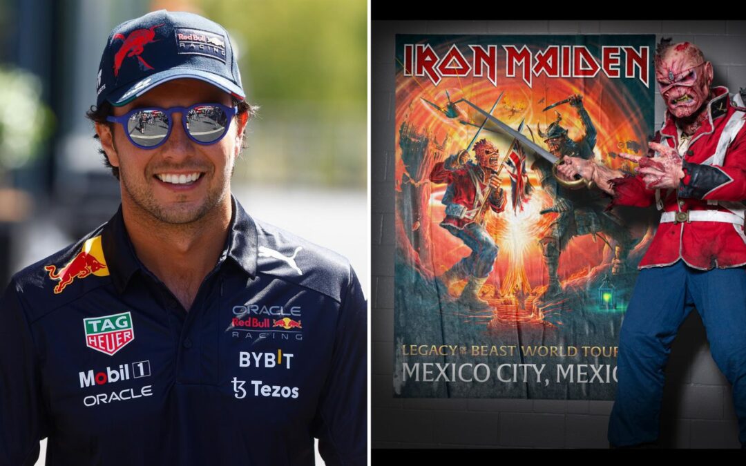 ‘Checo’ Pérez es la imagen de una camiseta edición especial de Iron Maiden