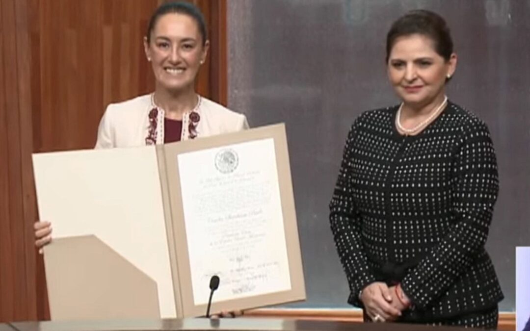 Claudia Sheinbaum recibe constancia de presidenta electa: ‘México ha roto el techo de cristal’