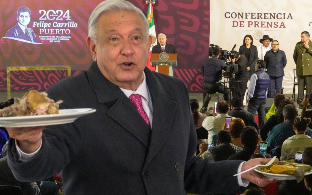 Comida antes de irse a ‘La Chingada’: AMLO se despide con tamales de chipilín y barbacoa en Palacio Nacional