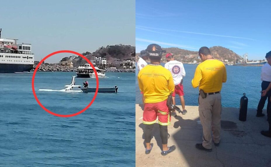 Cae avioneta en mar frente a la costa de Mazatlán; reportan dos heridos
