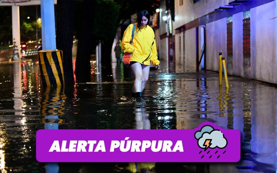 CDMX activa alerta púrpura por lluvias torrenciales en Magdalena Contreras y Tlalpan