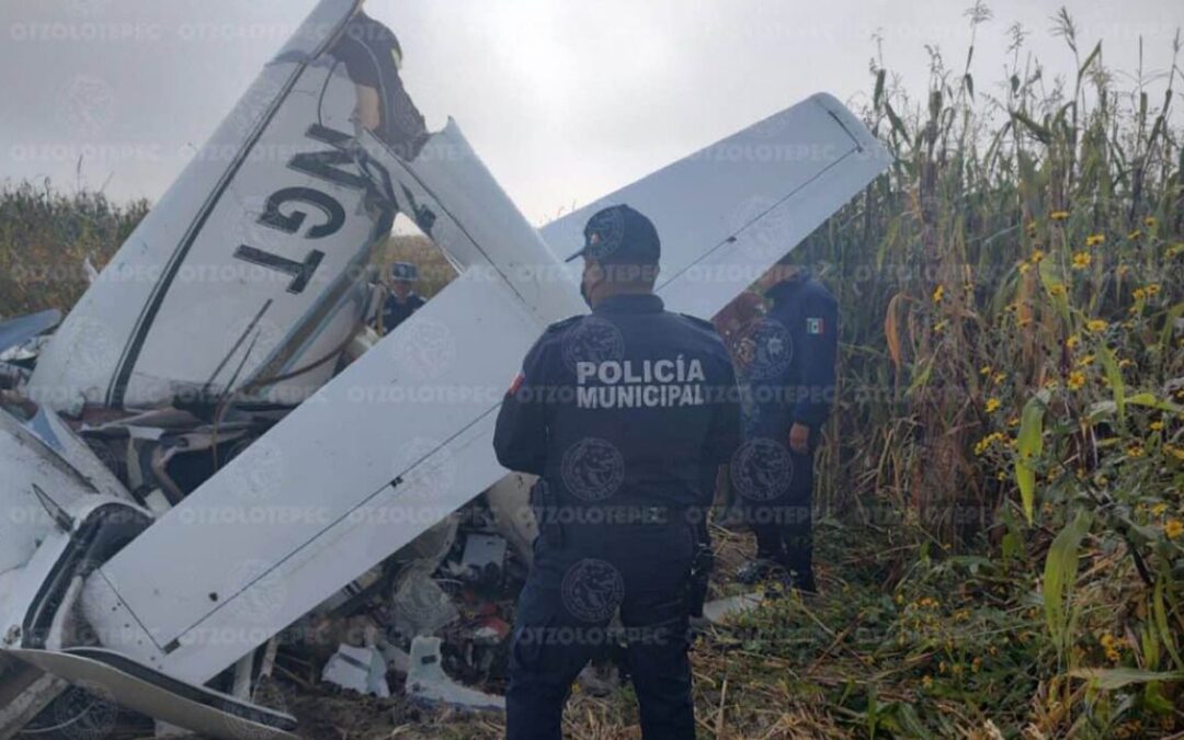 Cae avioneta en Otzolotepec, Estado de México