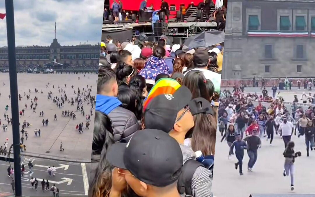 Concierto Grupo Firme: Multitud rompe vallas e ingresa en ‘estampida’ al Zócalo