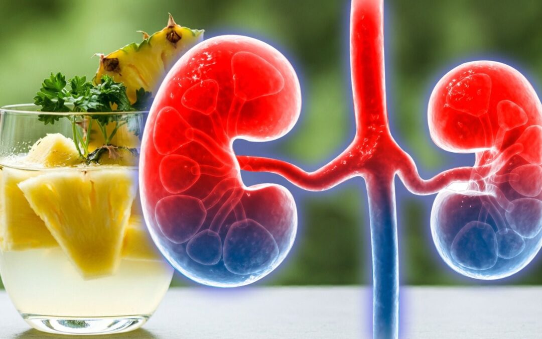 ¿Cuál es el efecto del agua de piña con perejil en los riñones?