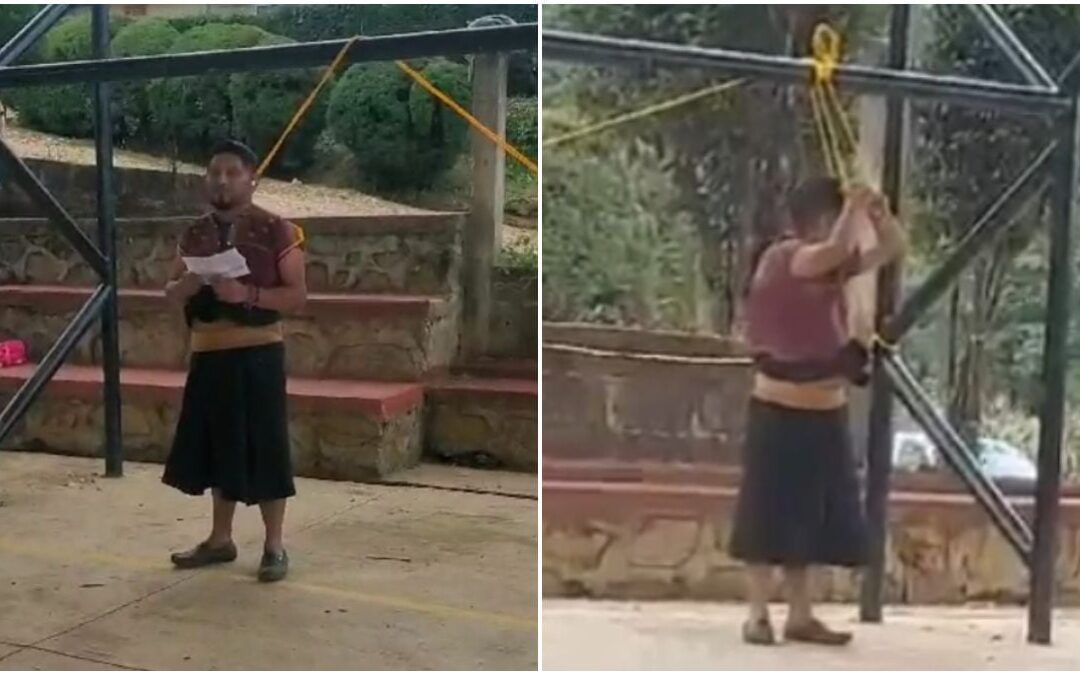 Pobladores retienen y visten de mujer a alcalde de Aldama, Chiapas, por incumplir con obras