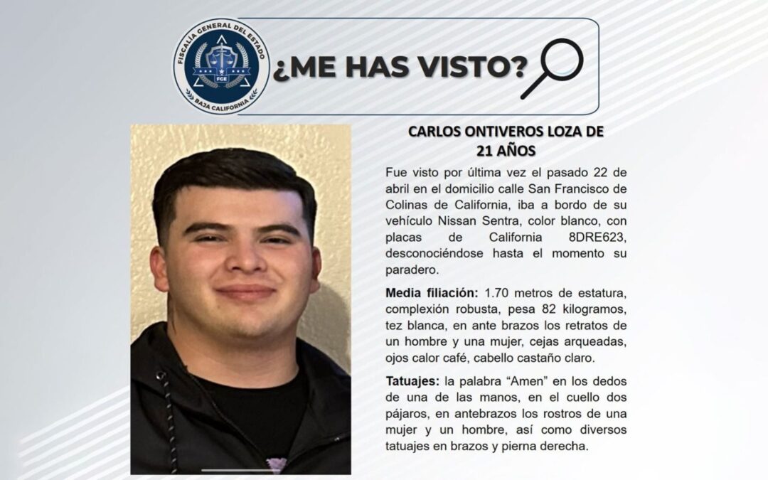 Caso Carlos Ontiveros: Esto sabemos de la desaparición del hijo de la exagente de la Fiscalía de Baja California