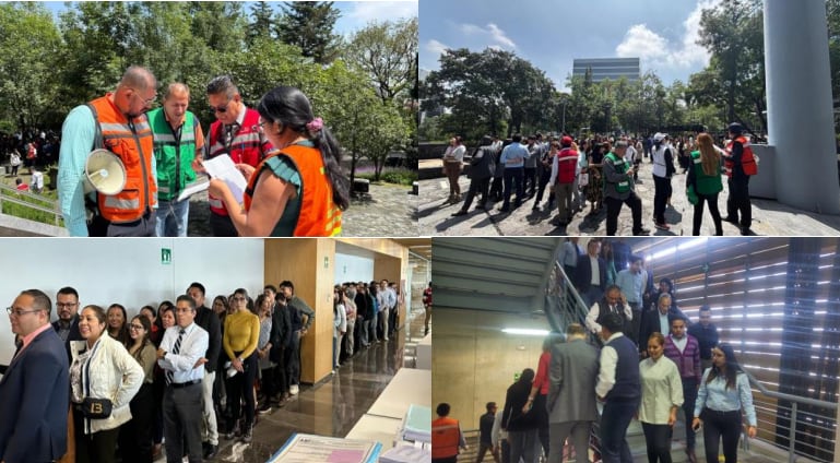 Trabajadores de la ASF realizan Simulacro Nacional 2024
