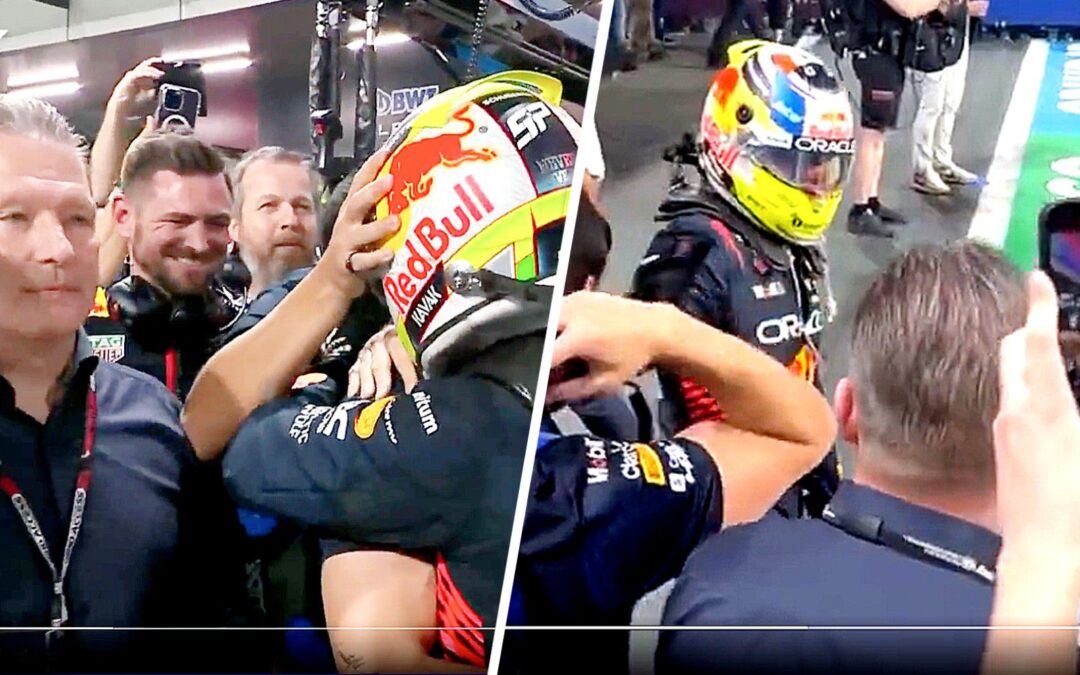 ¿Lo felicitó o no? El otro ángulo de ‘Checo’ Pérez y Jos Verstappen en los festejos de Red Bull