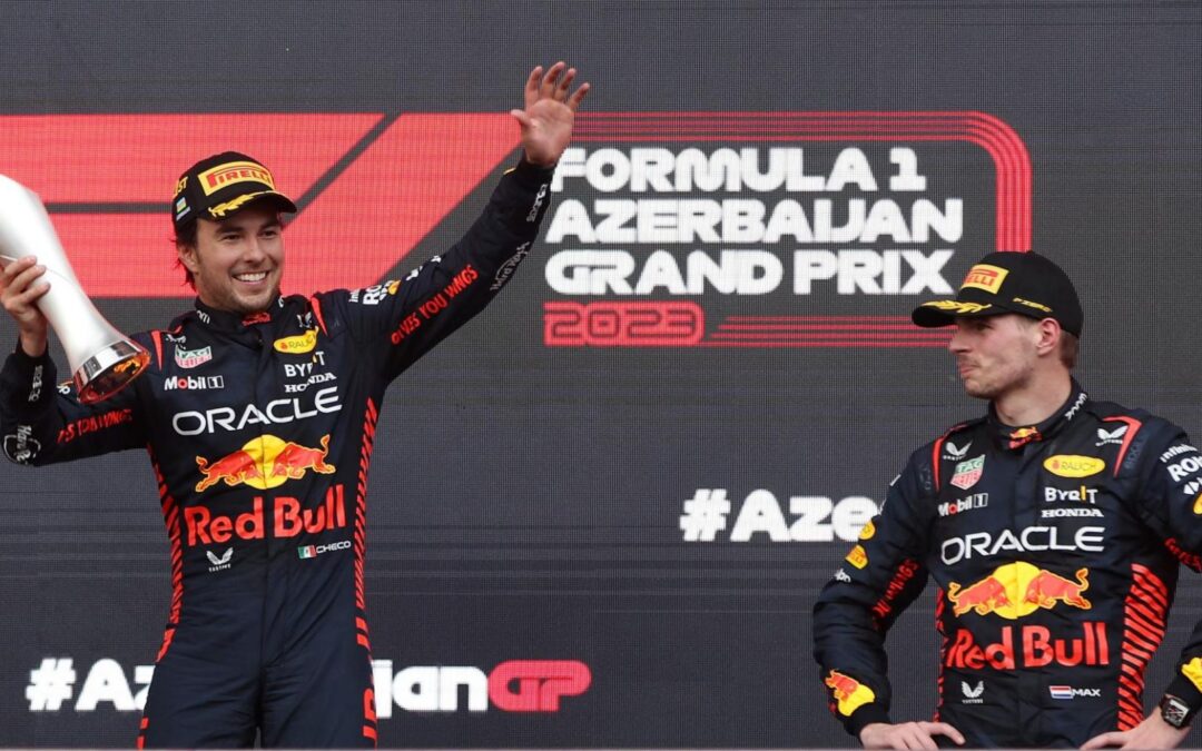 ‘Sí, tuve algo de suerte’, responde ‘Checo’ Pérez a Horner tras ganar el GP de Azerbaiyán