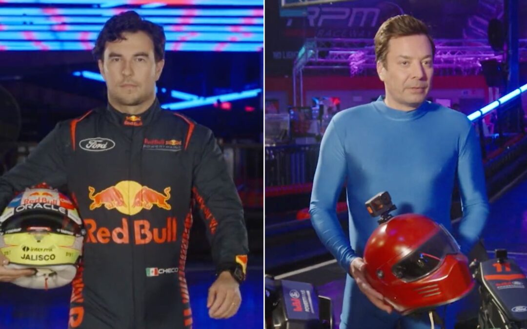 ‘Checo’ Pérez vs. Jimmy Fallon: Así fue la ‘carrera’ entre el piloto tapatío y el comediante