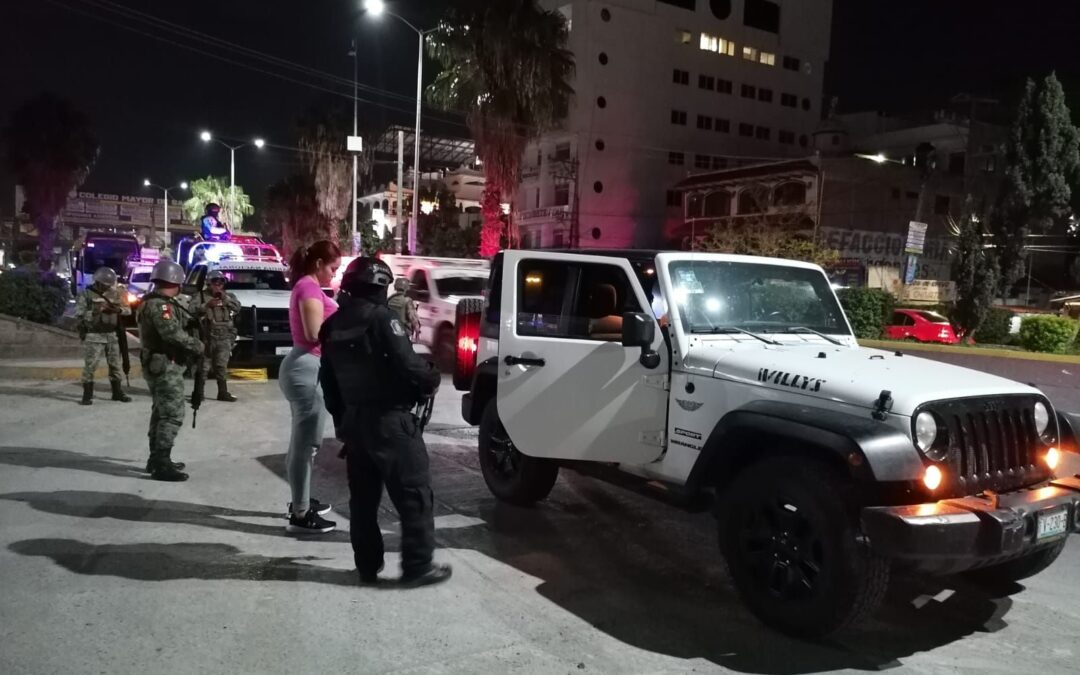 Fuerzas de seguridad federales y estatales realizan operativo nocturno con drones en Chilpancingo