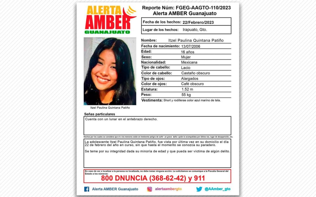 Itzel Paulina Quintana desaparece en Irapuato: hombres armados se la llevaron