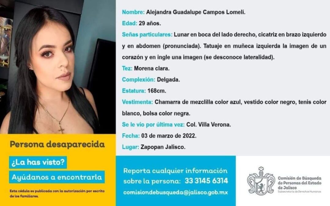 Juez obliga a la Fiscalía de Jalisco a informar sobre la desaparición de Alejandra Guadalupe