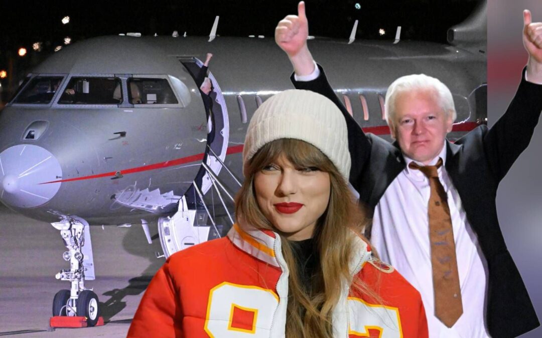 ‘Karma’ es libertad: Assange regresa a Australia en el avión que Taylor Swift usó para ir al Super Bowl
