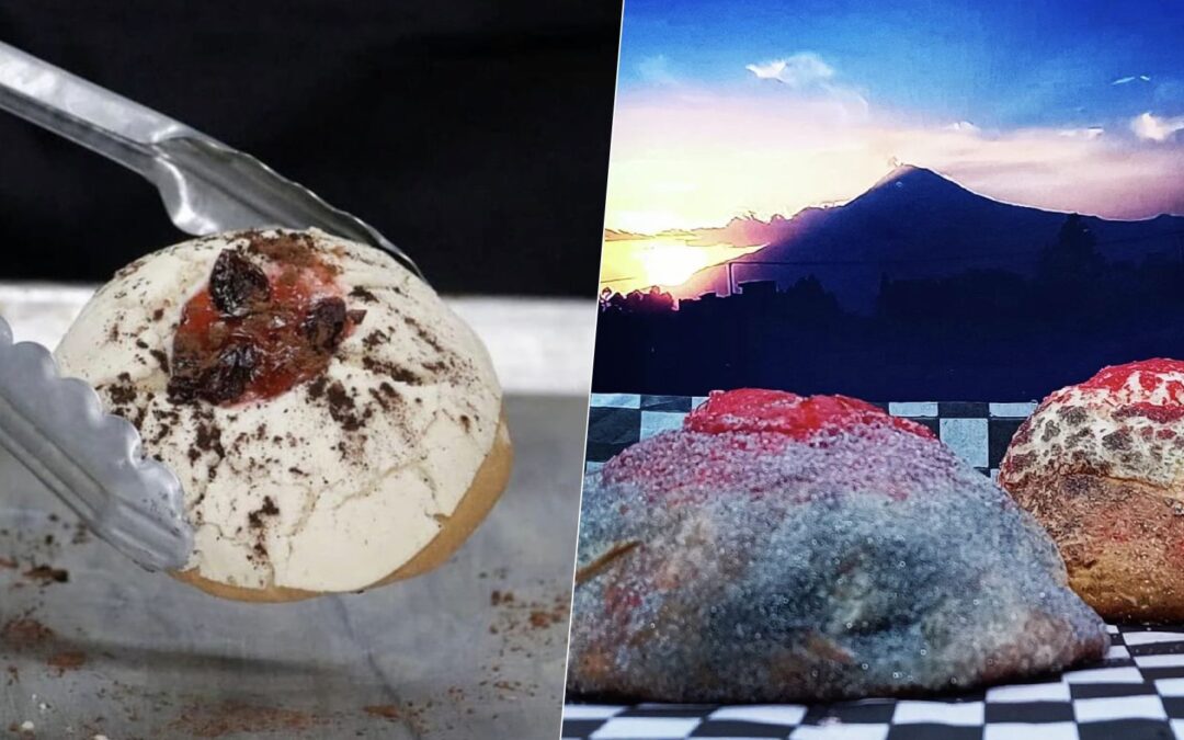 Poblanos inventan concha con forma del Popocatépertl: ‘Tributo a Don Goyo’