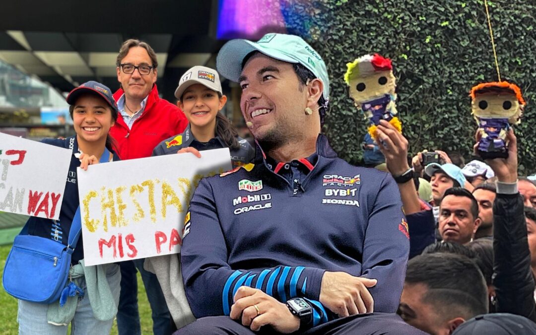 ‘Checomanía’ anda a tope previo al GP de México: Fans de ‘Checo’ van a apoyarlo en conferencia (FOTOS)