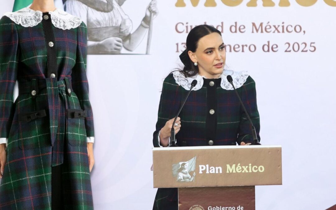 ¿Cuánto cuesta el vestido Miu Miu que Altagracia Gómez usó en la presentación del Plan México?
