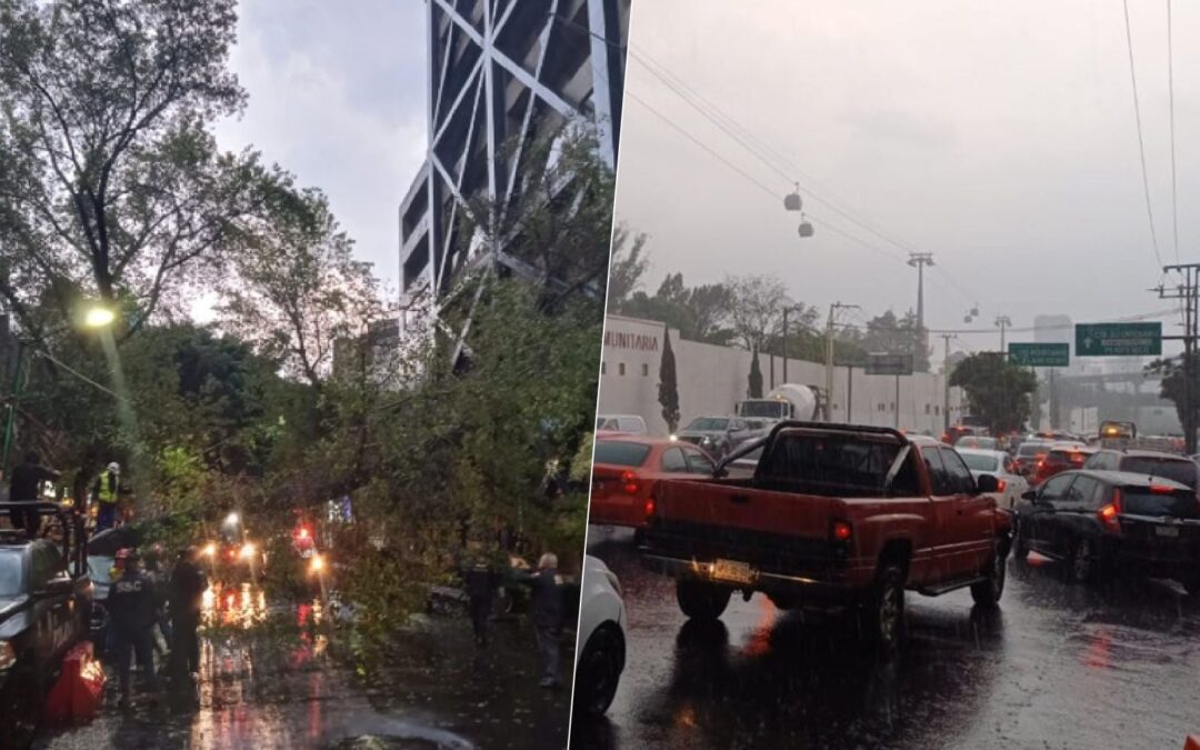 Lluvias ‘hacen sopa’ a la CDMX: Reportan inundaciones en Insurgentes y Circuito Interior
