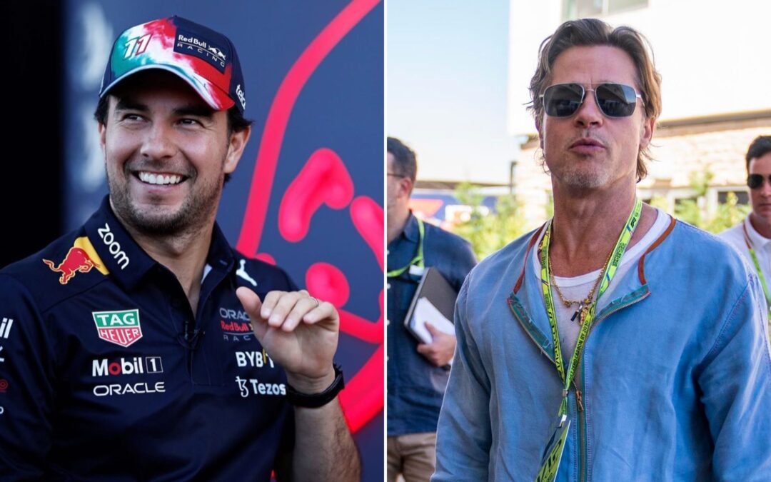 GP de Estados Unidos: ‘Checo’ Pérez y Brad Pitt se conocen; así reaccionó el piloto tapatío