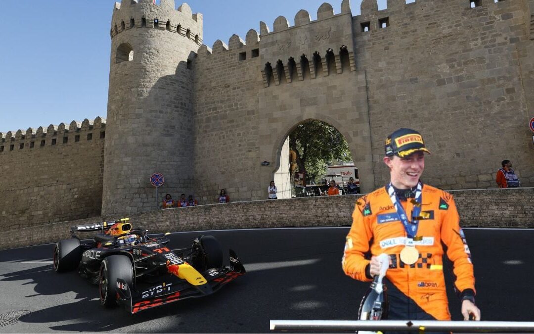 Ferrari y McLaren dominan el GP de Azerbaiyán; Checo Pérez muy cerca de volver al podio