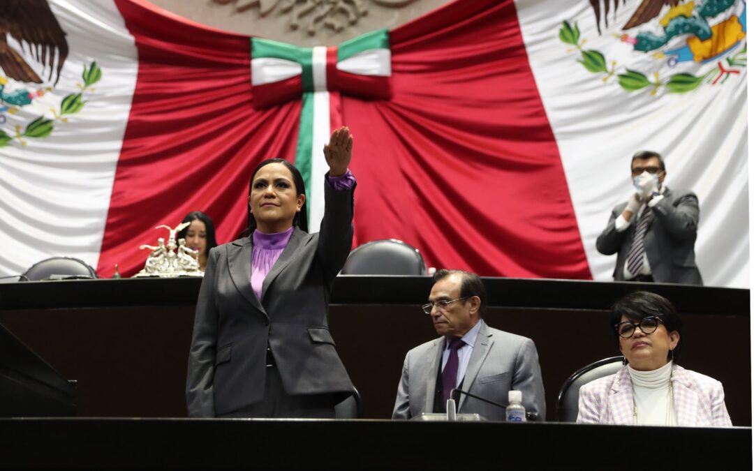 Ariadna Montiel, secretaria de Bienestar, comparece en Diputados…y de paso invita a marcha de AMLO