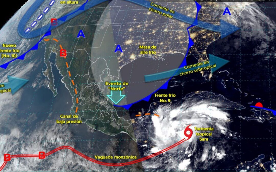 Tormenta tropical ‘Sara’: ¿Cuál será su trayectoria y qué estados esperan lluvias?