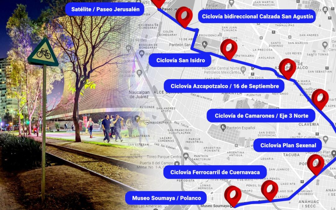 Para pedalear al trabajo: Llegarás de Satélite a Polanco en 45 minutos con carril ciclista