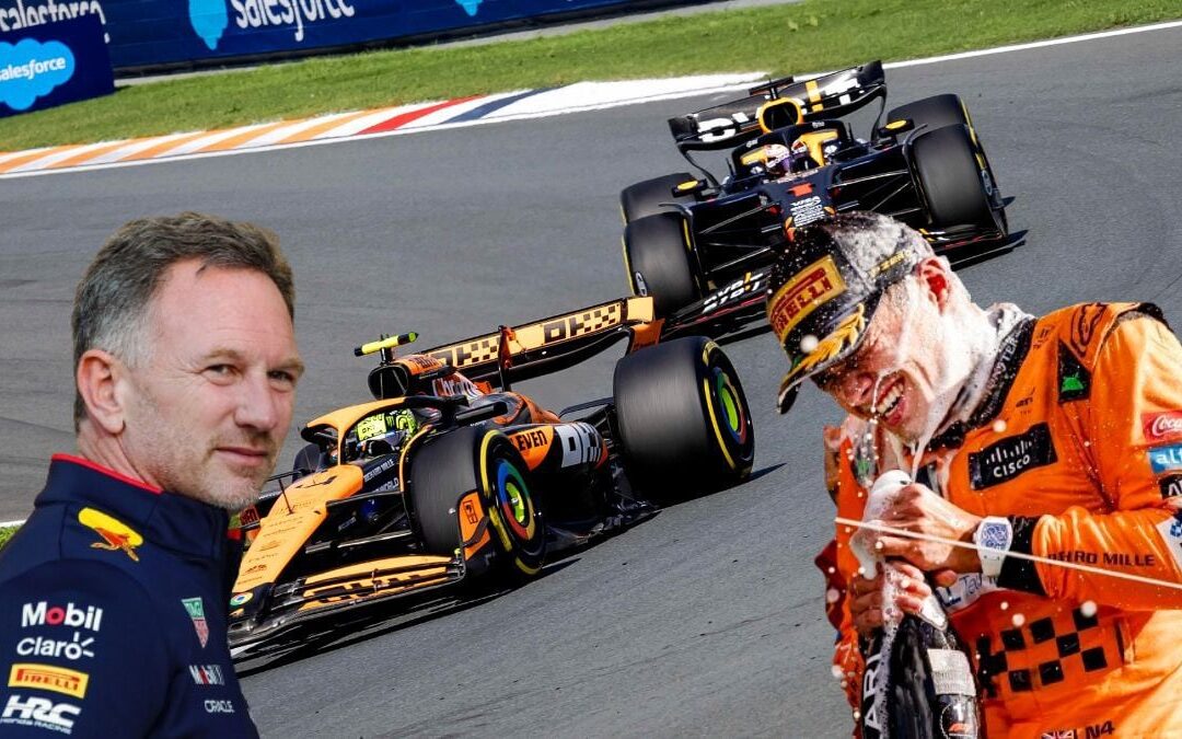 Christian Horner ‘pelusea’ a Lando Norris y a McLaren: ‘Es notable que sea solo su segunda victoria’