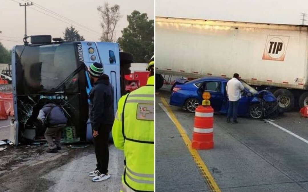 Accidente en la México-Querétaro: Volcadura de tráiler deja al menos 30 heridos