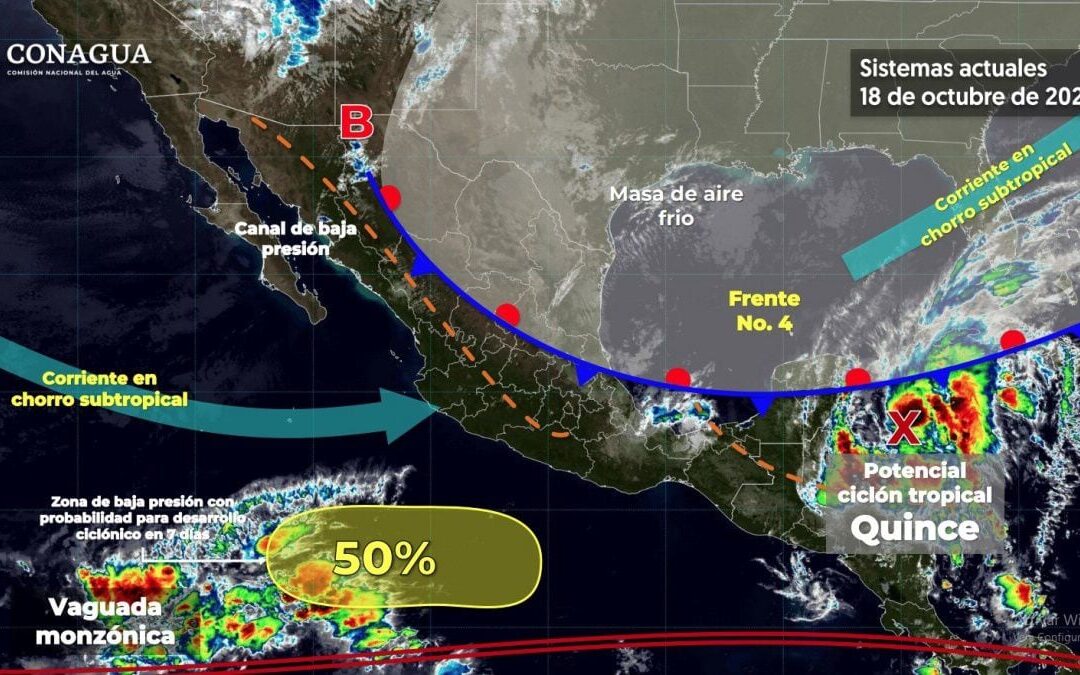 Potencial ciclón tropical 15 pone en alerta a QRoo: ¿Cuál será su trayectoria?
