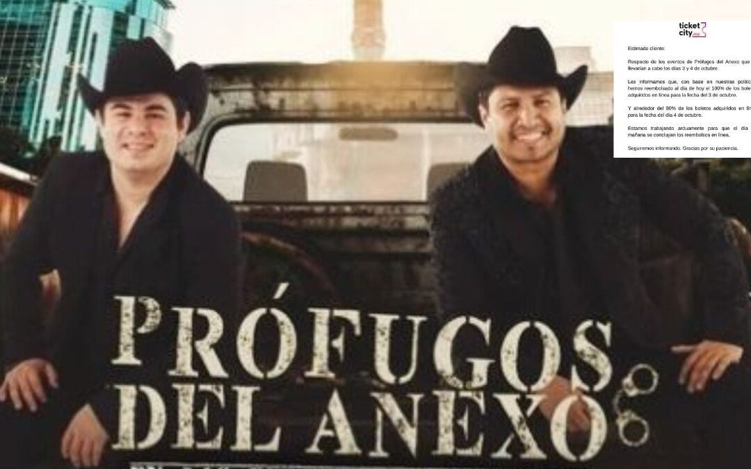 Ticket City asegura devoluciones por el concierto de ‘Prófugos del Anexo’ en CDMX; usuarios lo niegan