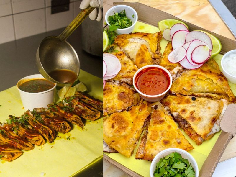 Chilaquiles, pizza y ramen con birria en el Centro de CDMX