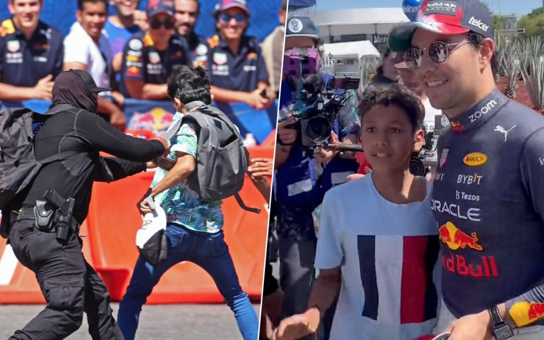 Niño evade seguridad para conocer a ‘Checo’ Pérez en el Red Bull Show Run de Guadalajara