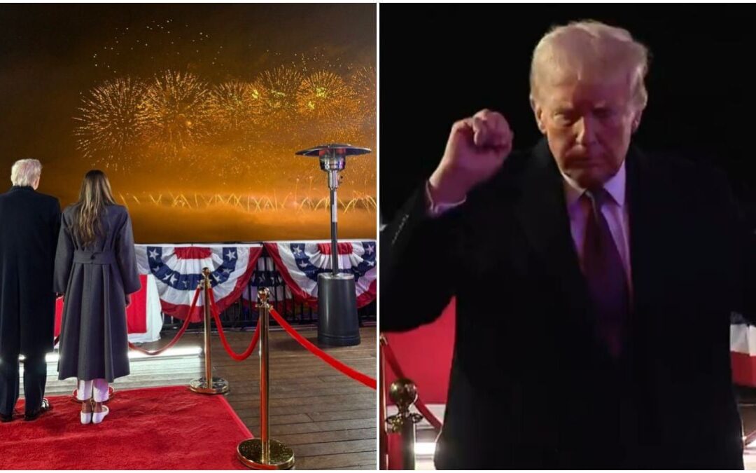 (VIDEOS) Donald Trump celebra su regreso al poder con ‘bailecito’ y fuegos artificiales
