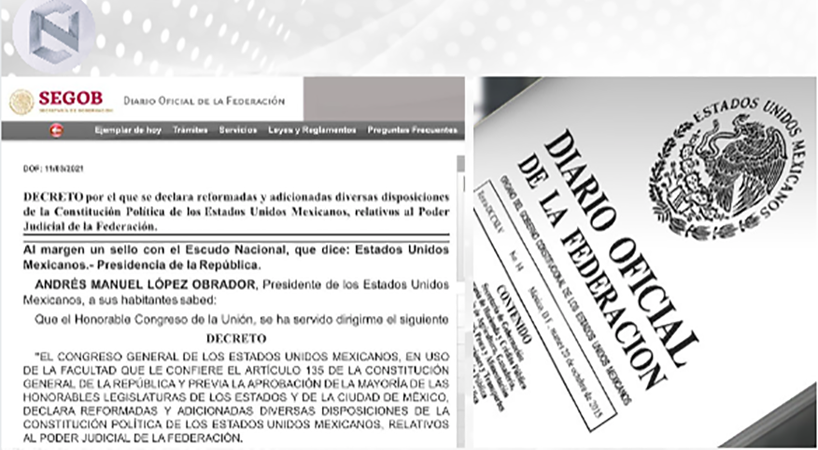 DOF publica decreto de reformas relativas al Poder Judicial de la Federación